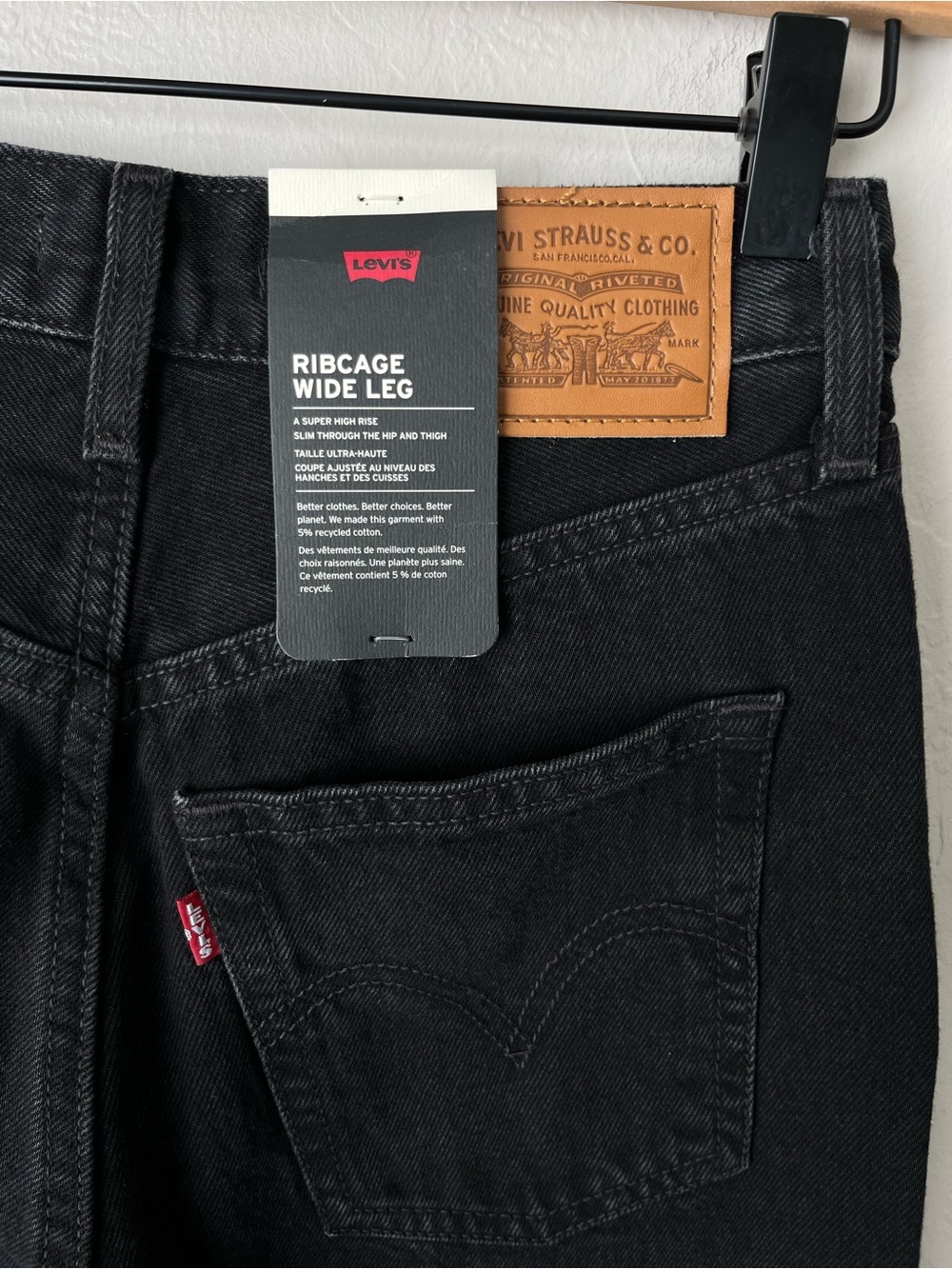 Levi’s ribcage wide leg jeans NEW 26 black - Picture 10 of 15